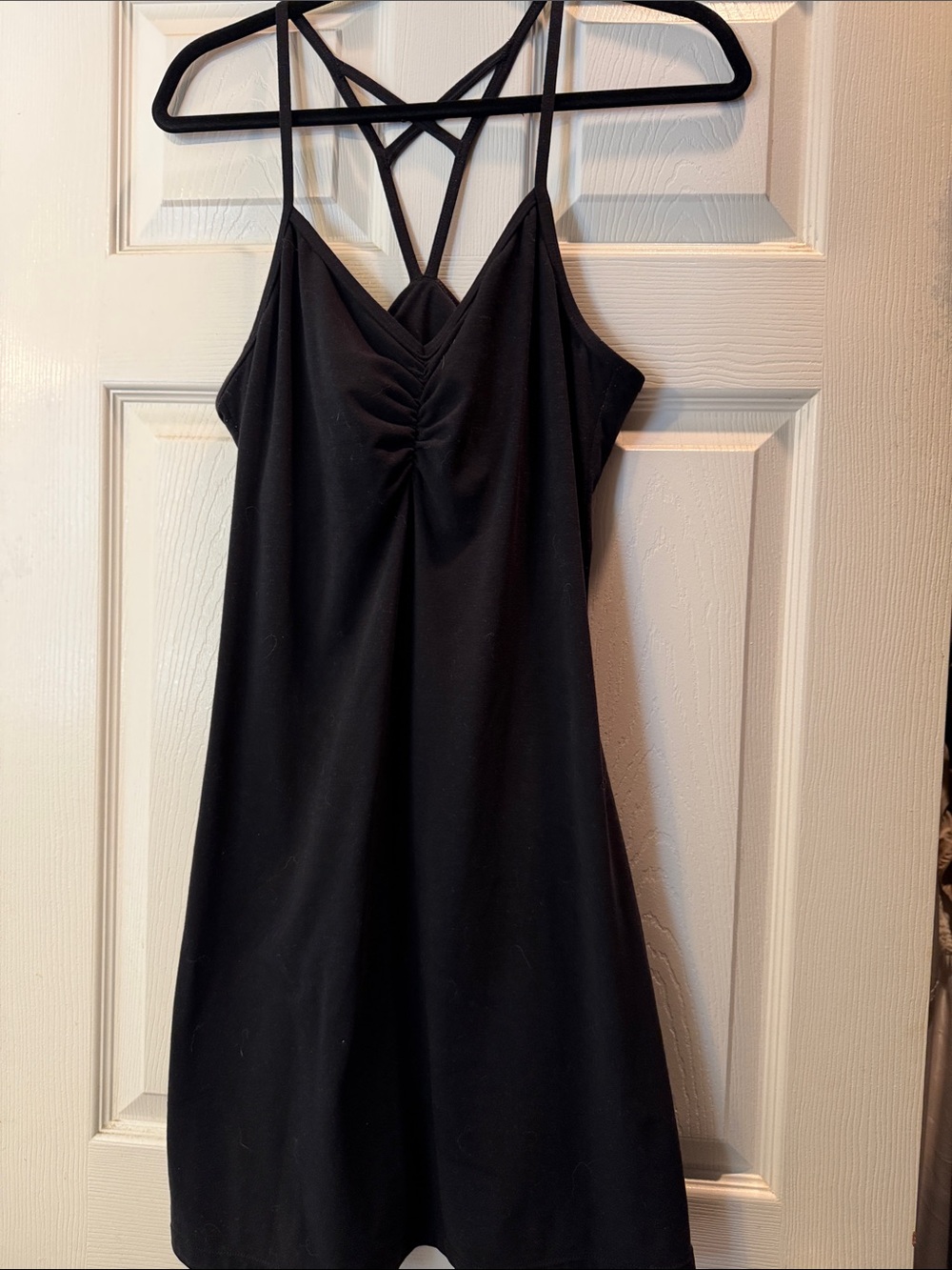 Prana Black Mini Dress with Strappy Back
